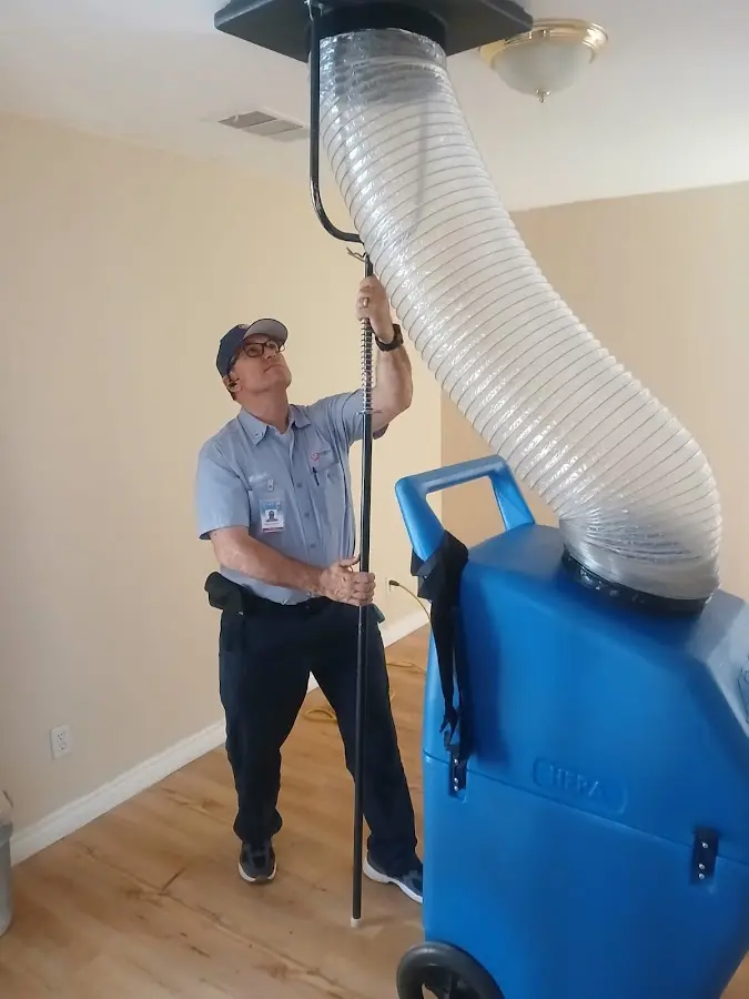 Mini Split Installation technician using HEPA equipment in Carrollton